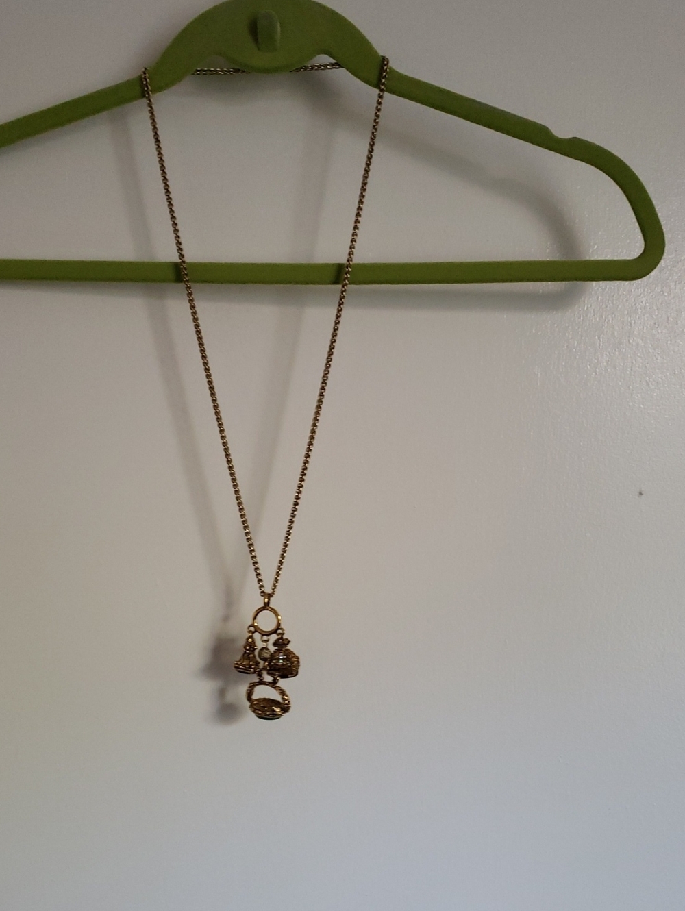 Vintage Kenneth Jay Lane Intaglio Pendant Charm Necklace - Women Jewelry